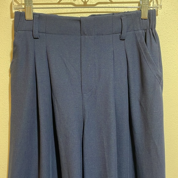 NEW Halara Flex High Waist Wide Leg Waffle Work Pants Navy Blue Small Petite - Picture 8 of 14